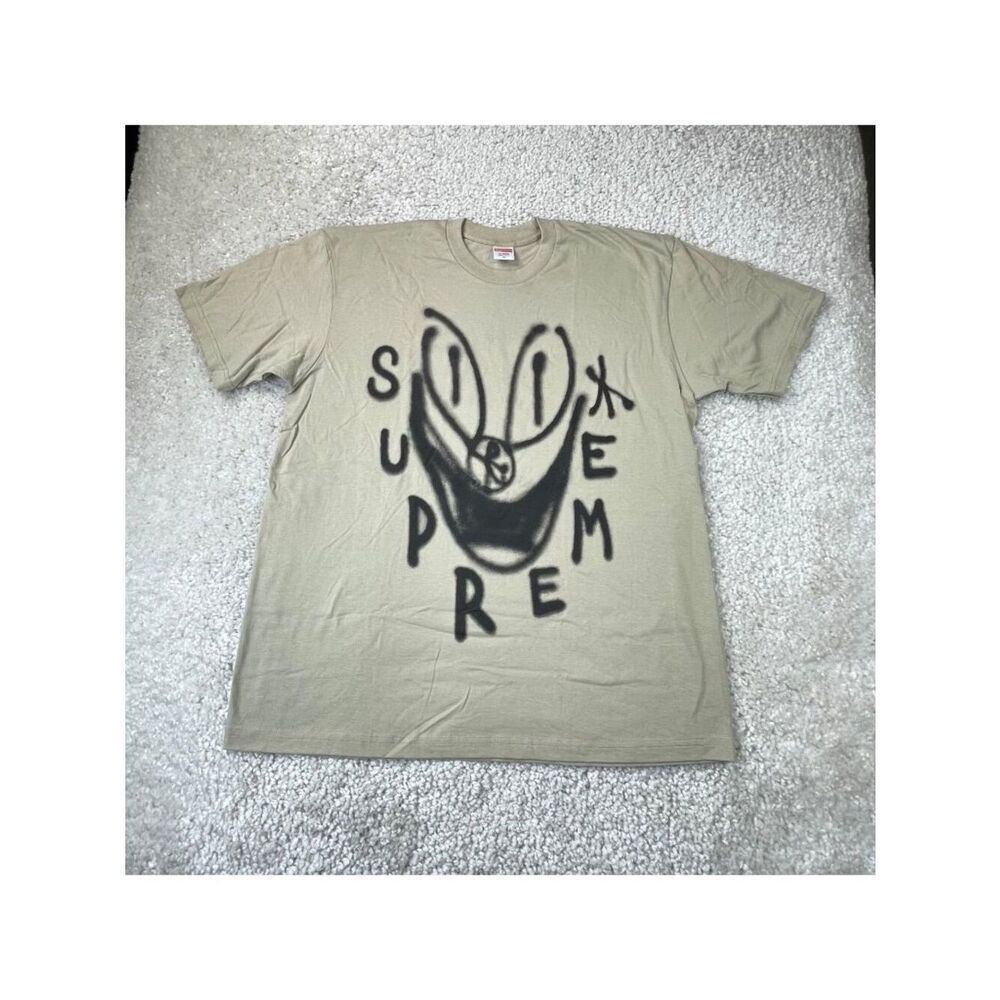Supreme Smile Graffiti Tee Clay Beige Tan Black Mens XL NEW